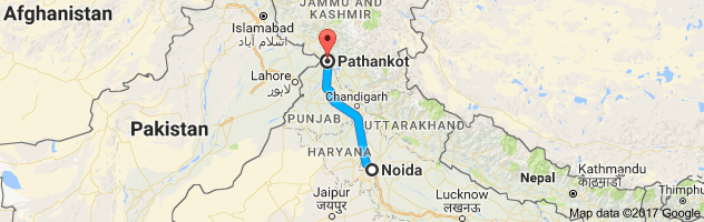 Noida to Pathankot route, distance, time and road conditions