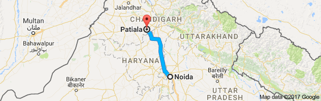 Noida to Patiala route, distance, time and road conditions