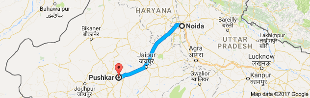 Noida to Pushkar route, distance, time and road conditions