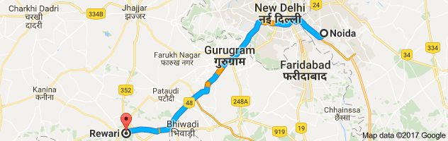 Noida to Rewariroute, distance, time and road conditions