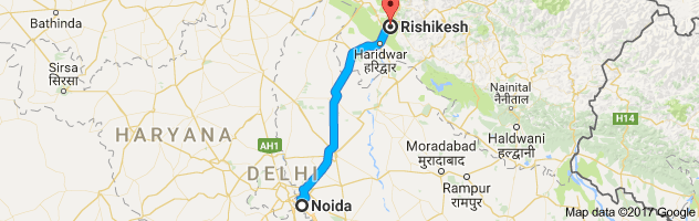 Noida to Rishikesh  route, distance, time and road conditions