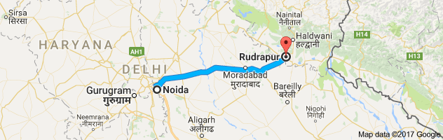 Noida to Rudrapurroute, distance, time and road conditions