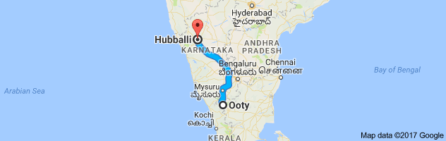 Ooty to Hubliroute, distance, time and road conditions