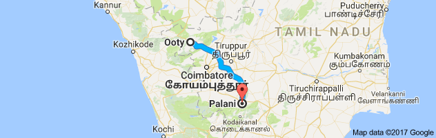 Ooty to Palani   route, distance, time and road conditions