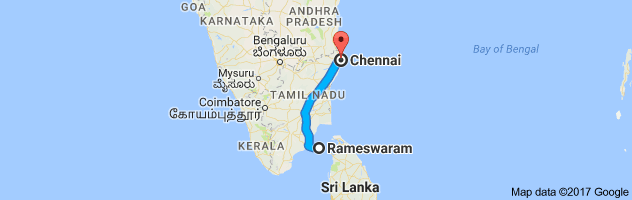 Rameshwaram to Chennai route, distance, time and road conditions