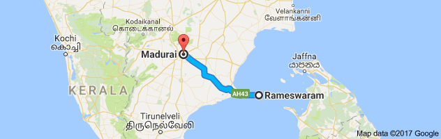 Rameshwaram   to Madurai   route, distance, time and road conditions