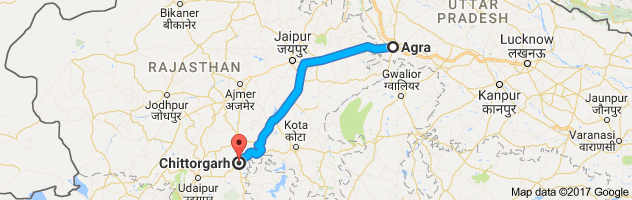 Agra to Chittorgarh route, distance, time and road conditions