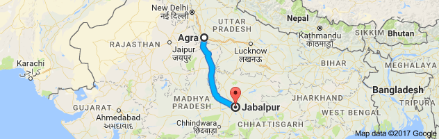 Agra to Jabalpur route, distance, time and road conditions