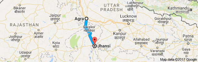 Agra to Jhansi route, distance, time and road conditions