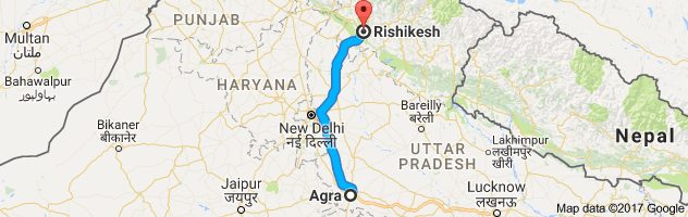 Agra to Rishikesh route, distance, time and road conditions