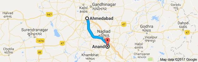 Ahmedabad to Anand route, distance, time and road conditions