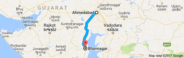 Ahmedabad to Bhavnagar route, distance, time and road conditions