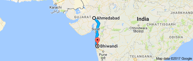 Ahmedabad to Bhiwandi route, distance, time and road conditions