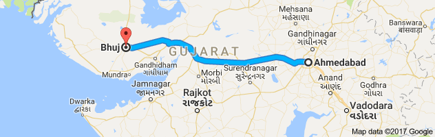 Ahmedabad to Bhuj route, distance, time and road conditions