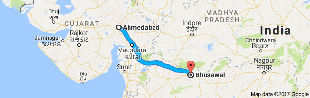 Ahmedabad to Bhusawal route, distance, time and road conditions