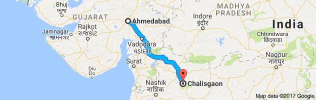 Ahmedabad to Chalisgaon route, distance, time and road conditions