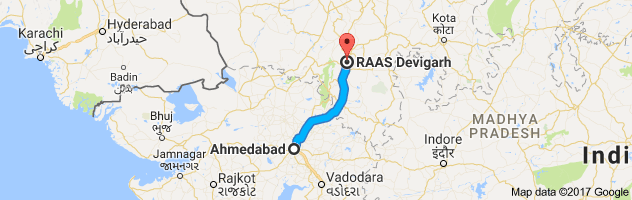 Ahmedabad to Devigarh route, distance, time and road conditions