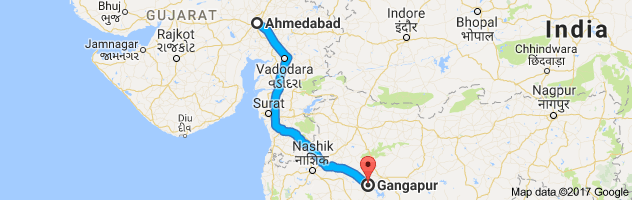 Ahmedabad to Gangapur route, distance, time and road conditions