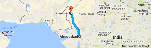 Ahmedabad to Jaisalmer route, distance, time and road conditions