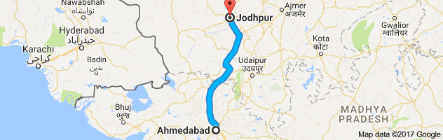 Ahmedabad to Jodhpur route, distance, time and road conditions