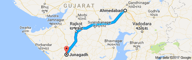 Ahmedabad to Junagadh route, distance, time and road conditions