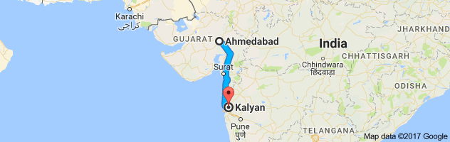 Ahmedabad to Kalyan route, distance, time and road conditions