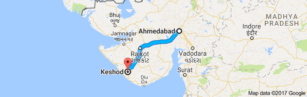 Ahmedabad to Keshod route, distance, time and road conditions