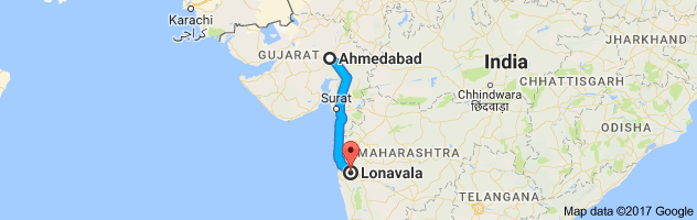 Ahmedabad to Lonavala route, distance, time and road conditions