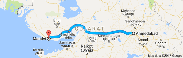 Ahmedabad to Mandvi route, distance, time and road conditions