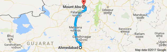 Ahmedabad to Mount Abu route, distance, time and road conditions