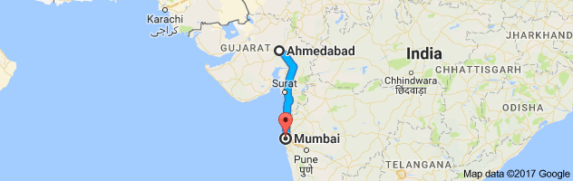 Ahmedabad to Mumbai route, distance, time and road conditions