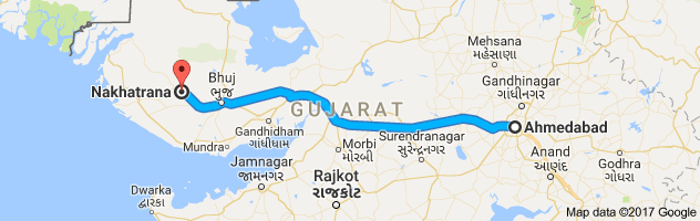 Ahmedabad to Nakhatrana route, distance, time and road conditions