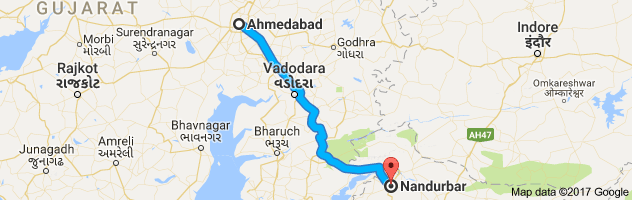 Ahmedabad to Nandurbar route, distance, time and road conditions