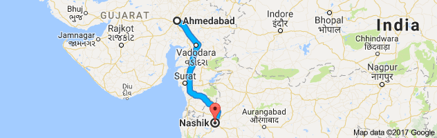 Ahmedabad to Nashik route, distance, time and road conditions