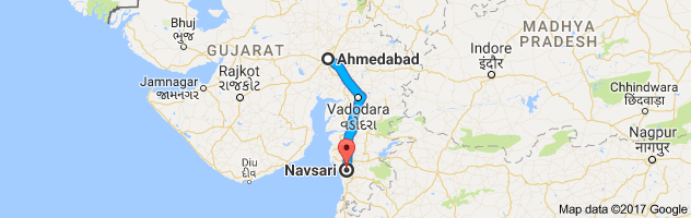 Ahmedabad to Navsari route, distance, time and road conditions