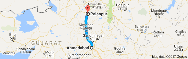 Ahmedabad to Palanpur route, distance, time and road conditions