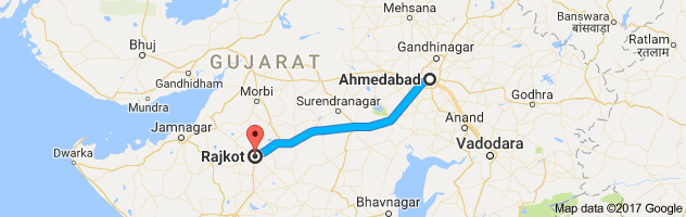 Ahmedabad to Rajkot route, distance, time and road conditions