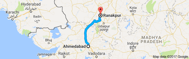 Ahmedabad to Ranakpur route, distance, time and road conditions