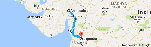 Ahmedabad to Saputara route, distance, time and road conditions