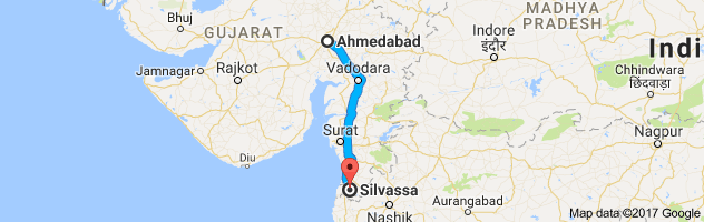 Ahmedabad to Silvassa route, distance, time and road conditions