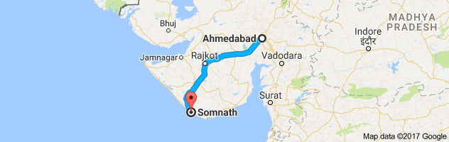 Ahmedabad to Somnath route, distance, time and road conditions