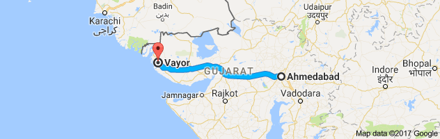 Ahmedabad to Vayor route, distance, time and road conditions