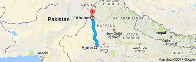 Ajmer to Abohar route, distance, time and road conditions