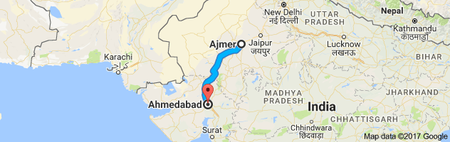 Ajmer to Ahmedabad route, distance, time and road conditions