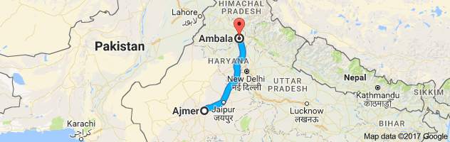 Ajmer to Ambaji route, distance, time and road conditions