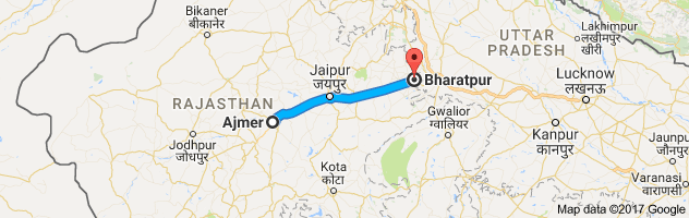 Ajmer to Bharatpur route, distance, time and road conditions