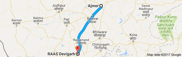 Ajmer to Devigarh route, distance, time and road conditions