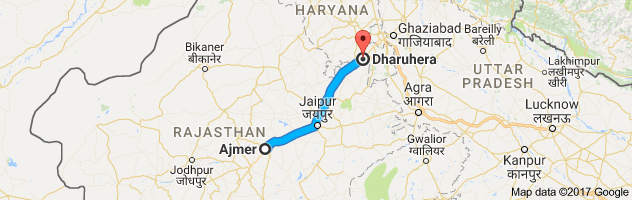 Ajmer to Dharuhera route, distance, time and road conditions