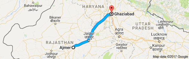 Ajmer to Ghaziabad route, distance, time and road conditions