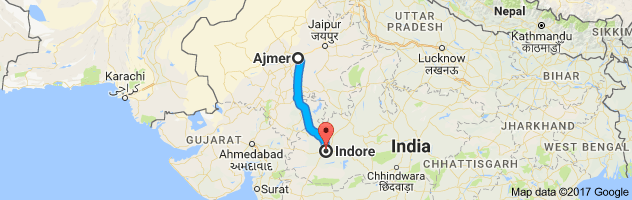 Ajmer to Indore route, distance, time and road conditions